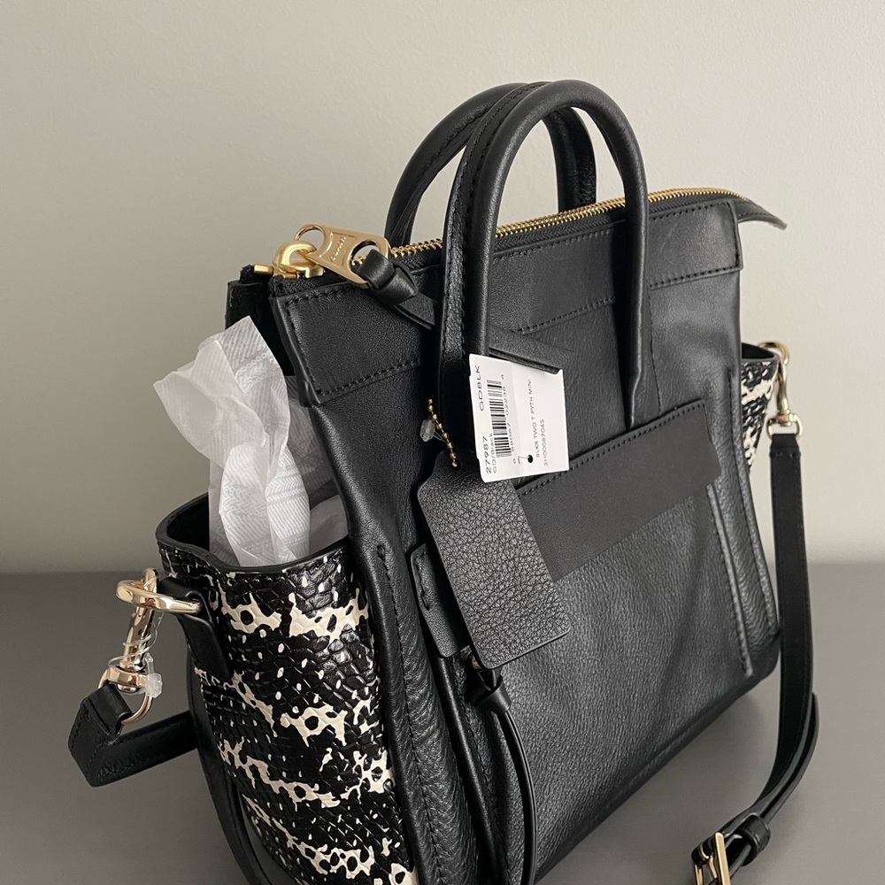 Coach Bleeker Two Tone Python leather NWT